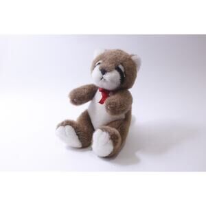 Raccoon, Small Plush, Brown White, Vintage, Stuffed Animal, Toy, ~ 250516-WH 253